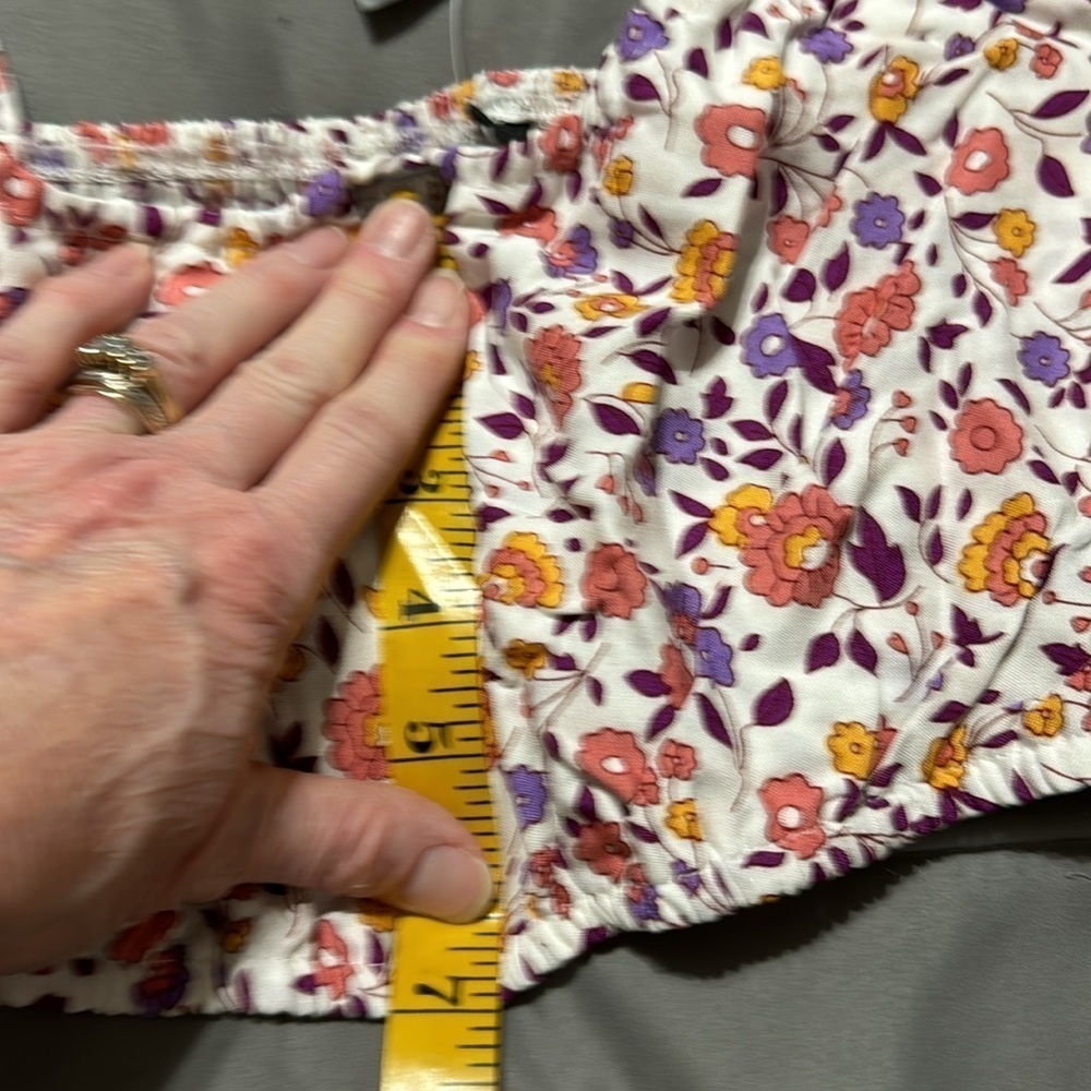 Boho coordinated printed mini skirt ser sz Lg floral pattern - Picture 10 of 11